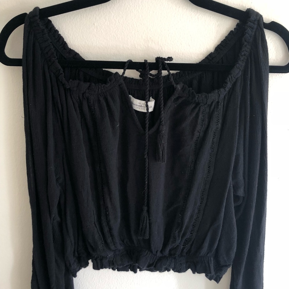 Abercrombie and Fitch Black Peasant Top